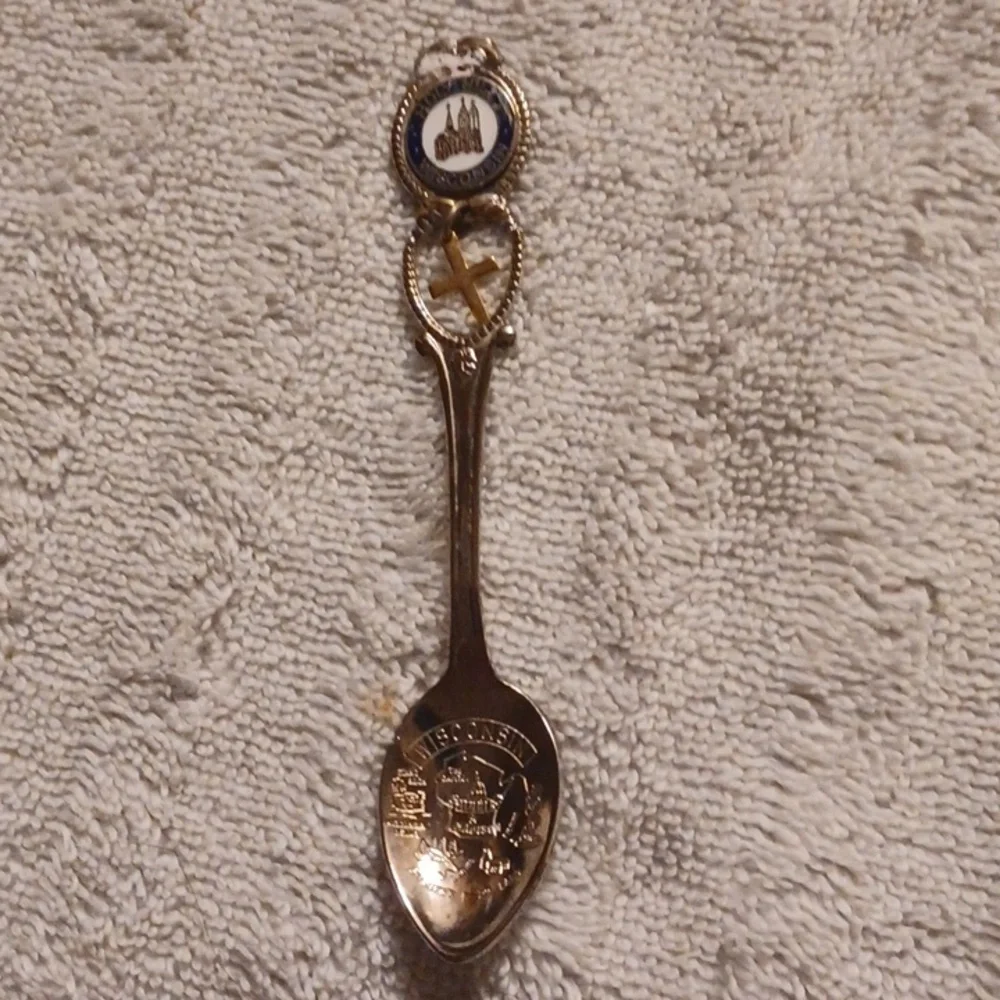 Vintage Florida Souvenir Spoon Set of 11 with Hanging Display Rack Busch Garden